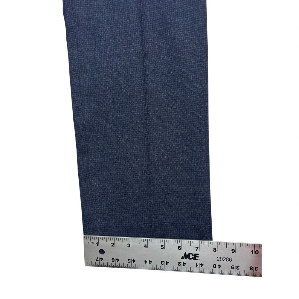 Banana Republic 33x34 Navy Blue Houndstooth Flannel Wool Pants Trousers Slim Fit